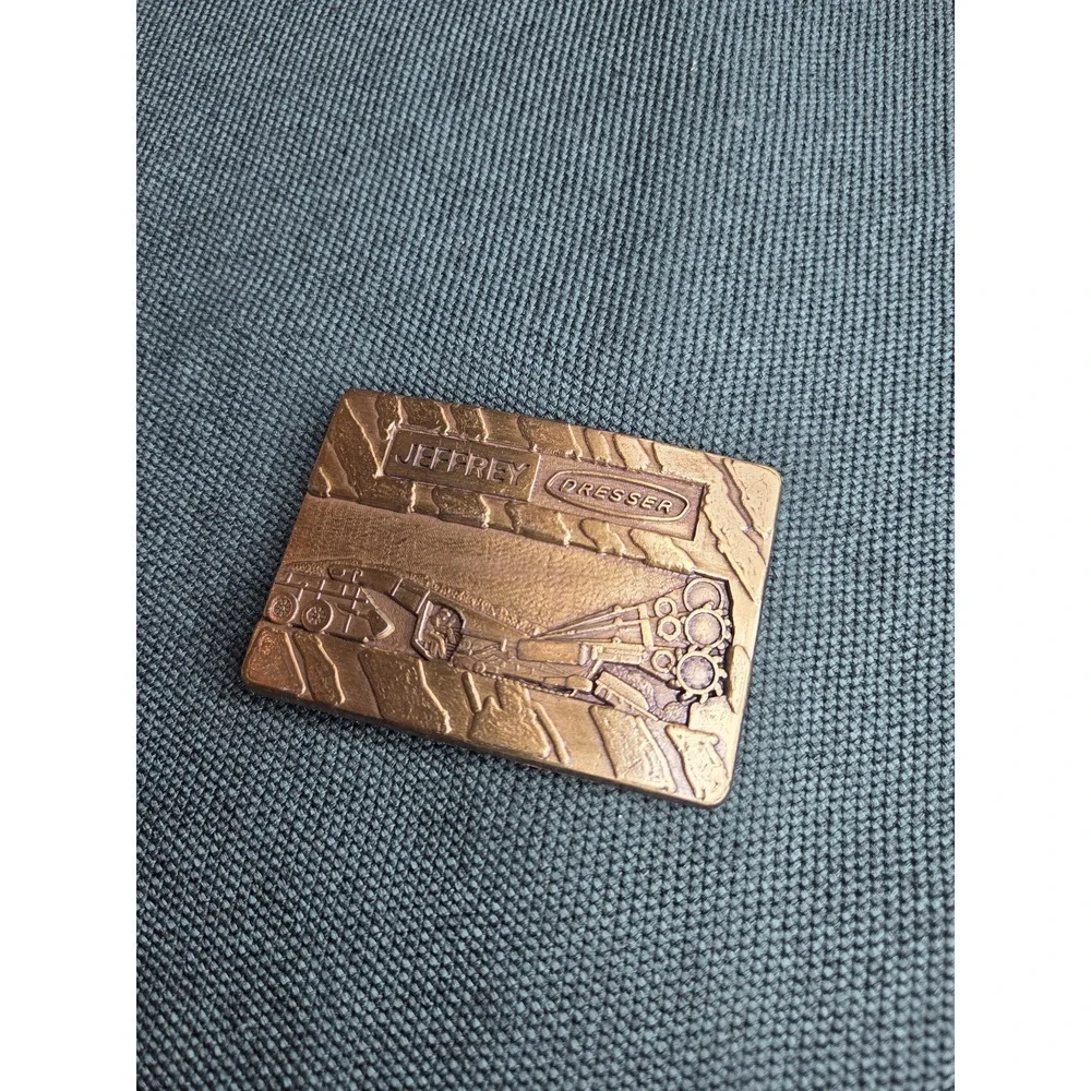 Vintage Jeffrey Dresser Machinery Solid Brass Industrial Belt Buckle
